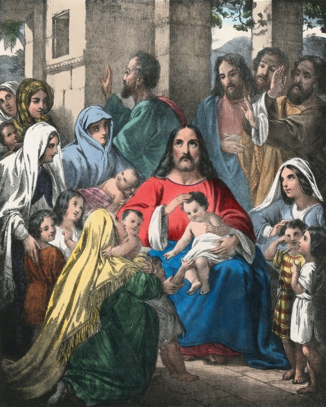 Christus zegent kleine kinderen door Siegfried Detler Bendixen