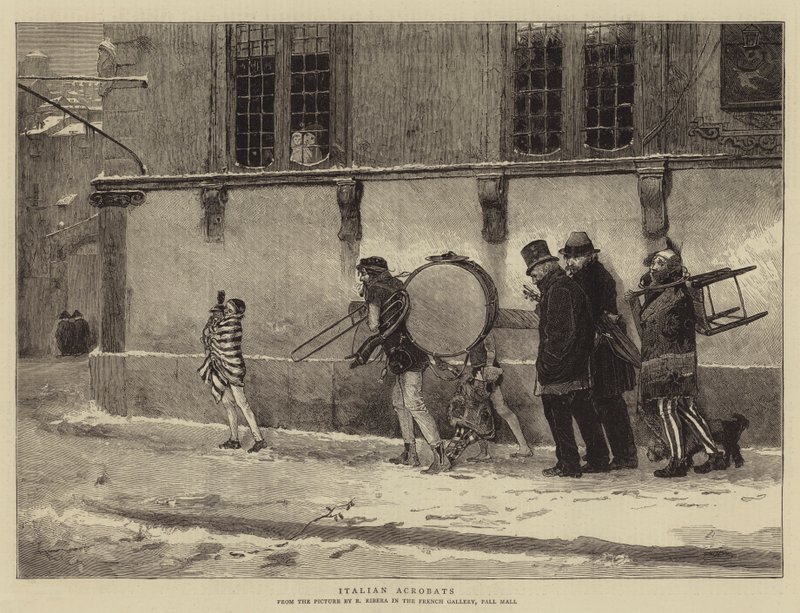 Italiaanse Acrobaten (gravure) door Spanish School