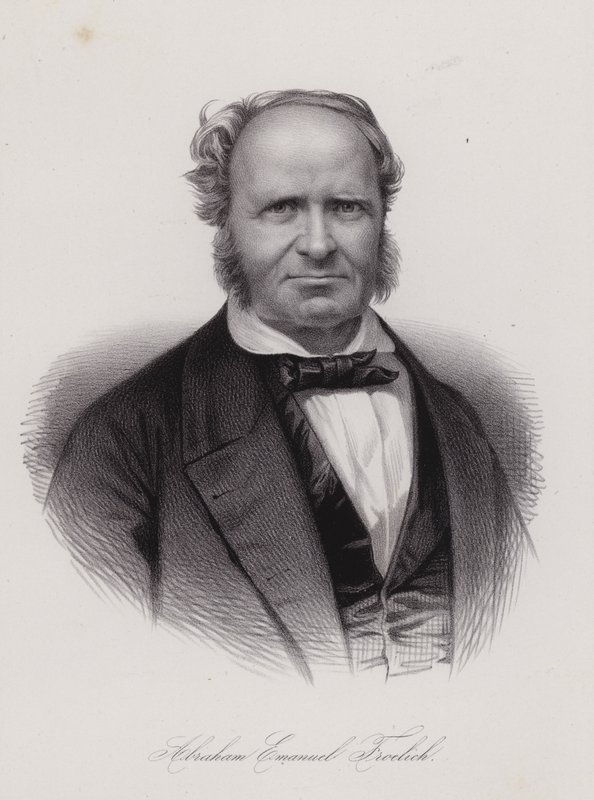 Abraham Emanuel Frohlich, Zwitserse dichter (gravure) door Swiss School