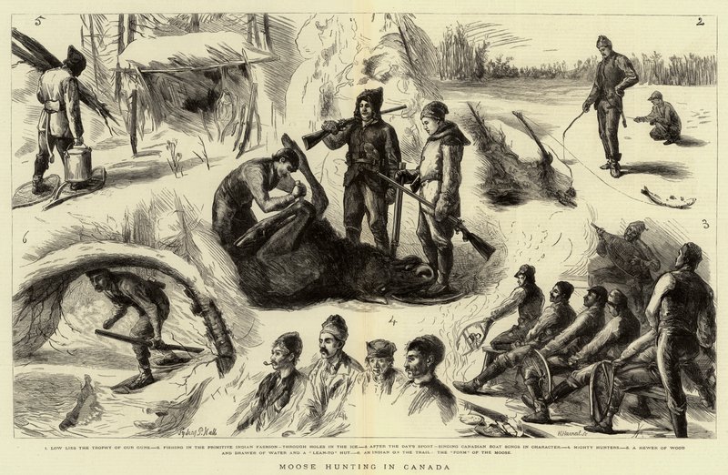 Elanden jagen in Canada door Sydney Prior Hall