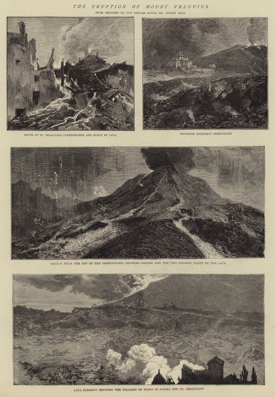 De uitbarsting van de Vesuvius door Sydney Prior Hall