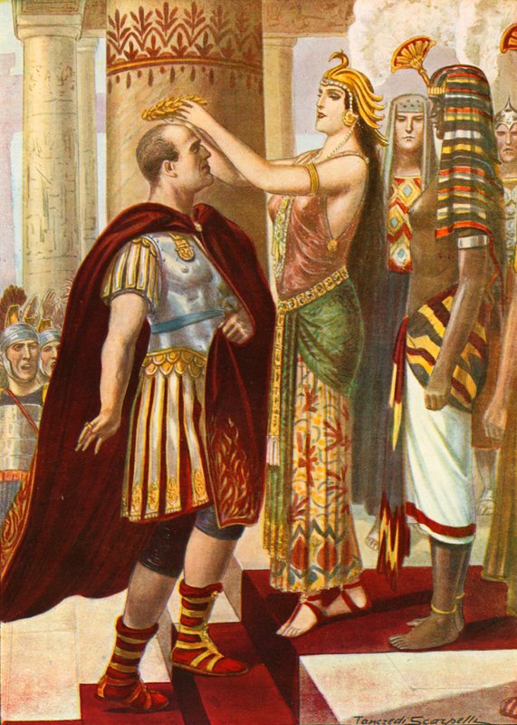 Cleopatra verwelkomt Caesar door Tancredi Scarpelli