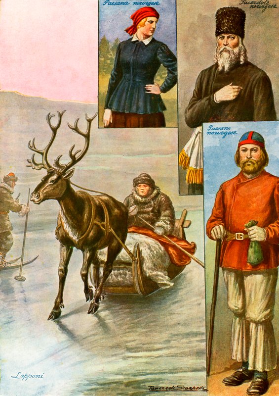 Kostuums uit Noorwegen en Lapland door Tancredi Scarpelli
