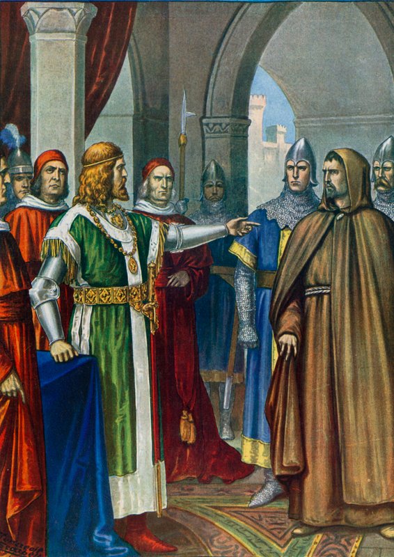 Frederik Barbarossa en Arnold van Brescia door Tancredi Scarpelli