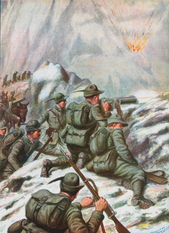 Italiaanse soldaten in WO1 door Tancredi Scarpelli