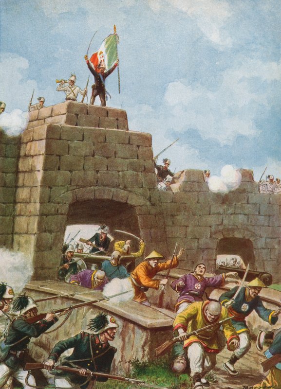 Italiaanse troepen betreden Peking, 1900 door Tancredi Scarpelli