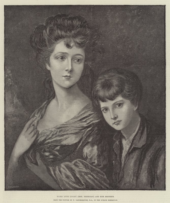 Eliza Anne Linley (mevrouw Sheridan) en haar broer door Thomas Gainsborough