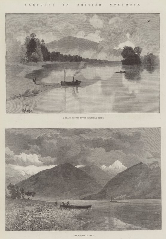 Schetsen in Brits-Columbia door Thomas Moran