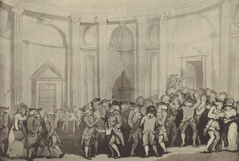 Sir Robert Taylors Rotunda, Bank of England, toen gebruikt als de Beurs door Thomas Rowlandson