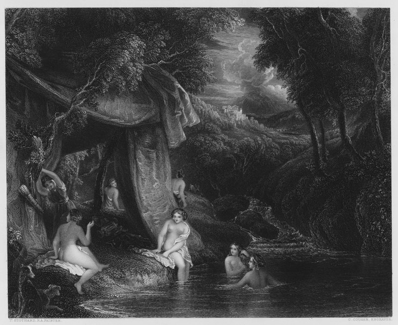 De Baders, van het schilderij in de Vernon Gallery door Thomas Stothard