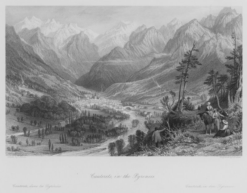 Cauterets, in de Pyreneeën (gravure) door Thomas (after) Allom