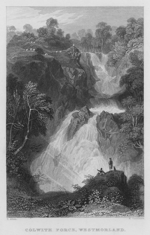 Colwith Force, Westmorland (gravure) door Thomas (after) Allom