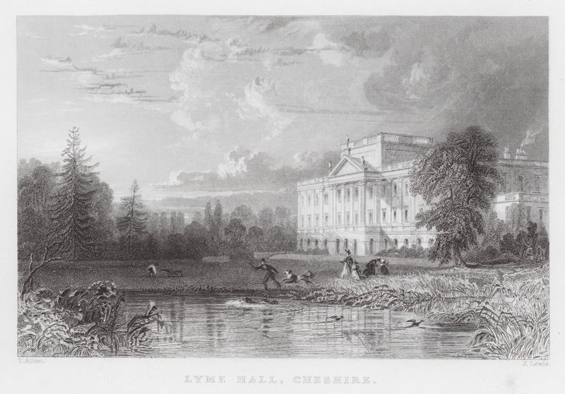 Lyme Hall, Cheshire (gravure) door Thomas (after) Allom