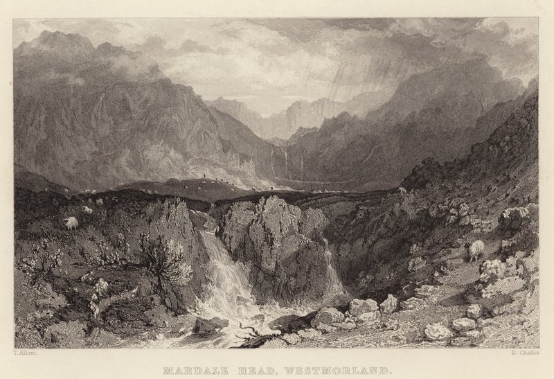 Mardale Head, Westmorland (gravure) door Thomas (after) Allom