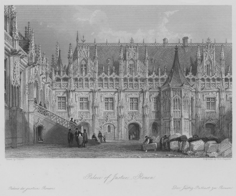 Paleis van Justitie, Rouen door Thomas (after) Allom