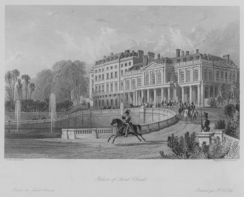 Paleis van Saint Cloud (gravure) door Thomas (after) Allom