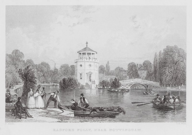 Radford Folly, nabij Nottingham (gravure) door Thomas (after) Allom