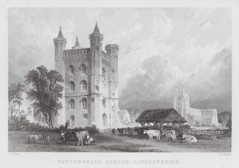 Tattershall Castle, Lincolnshire (gravure) door Thomas (after) Allom