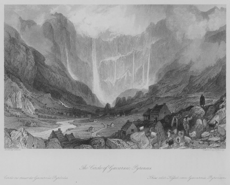 De Cirque de Gavarnie, Pyreneeën door Thomas (after) Allom
