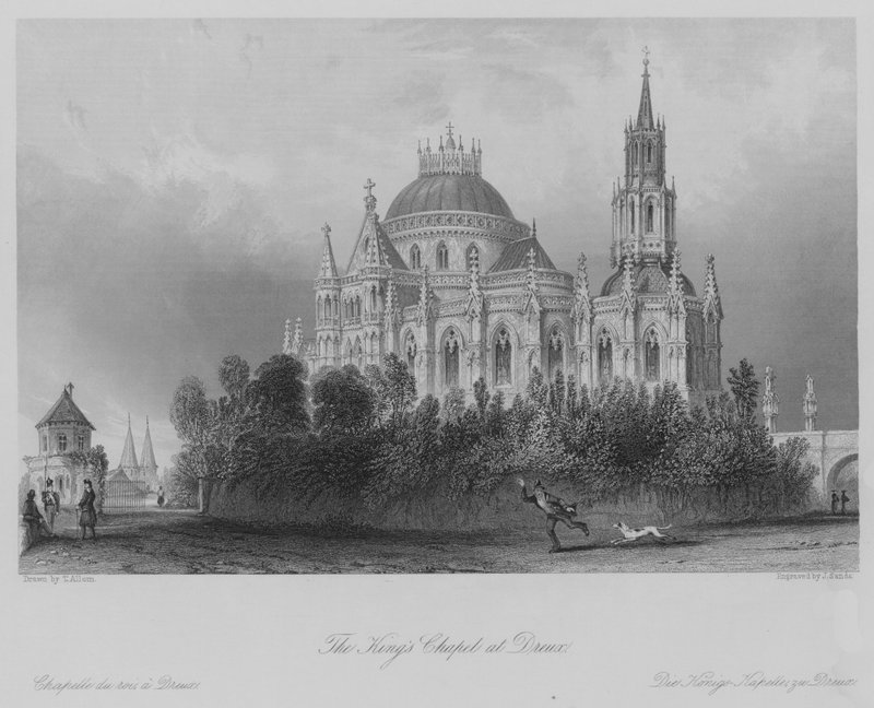 De Koninklijke Kapel in Dreux (gravure) door Thomas (after) Allom