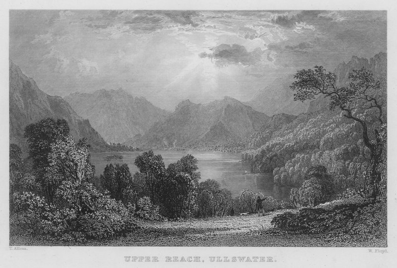 Bovenloop, Ullswater door Thomas (after) Allom