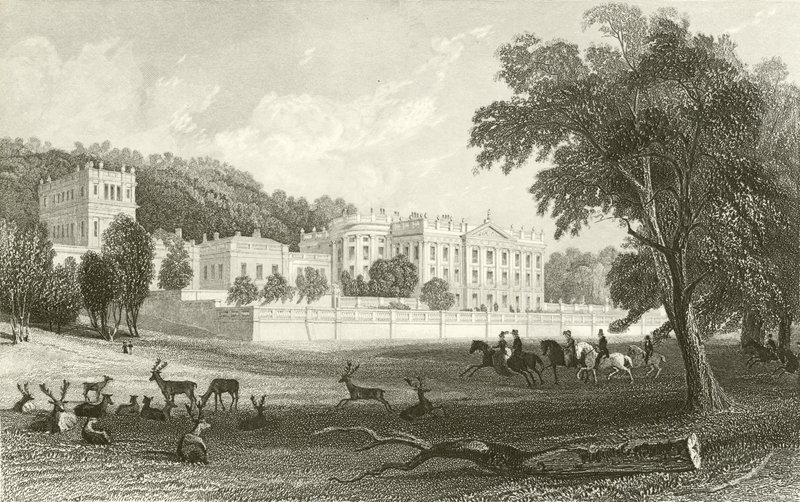 Chatsworth, Derbyshire door Thomas Allom