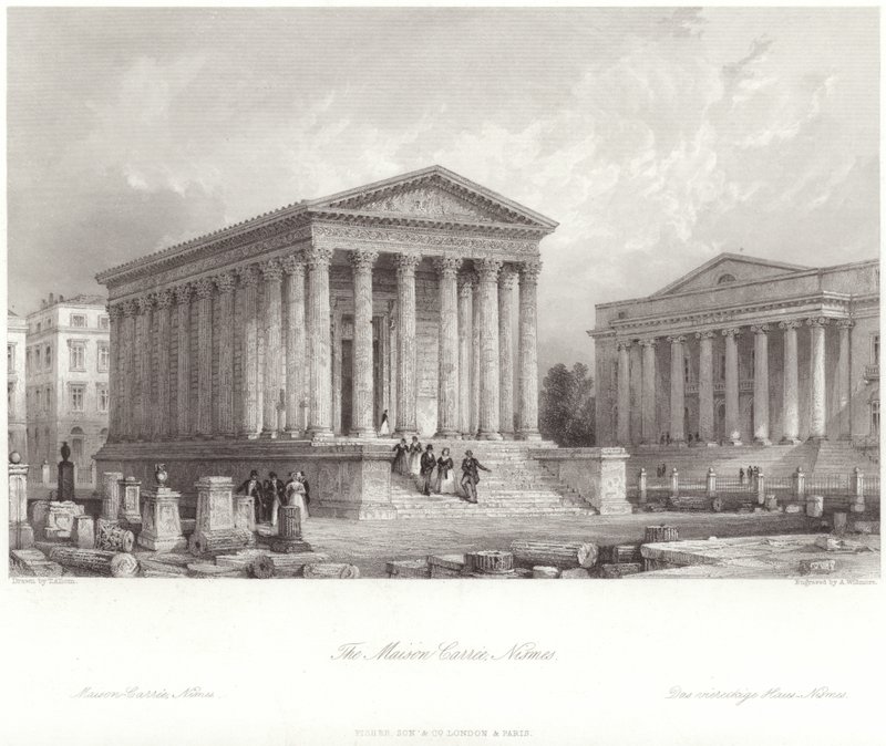 Maison Carrée in Nîmes door Thomas Allom