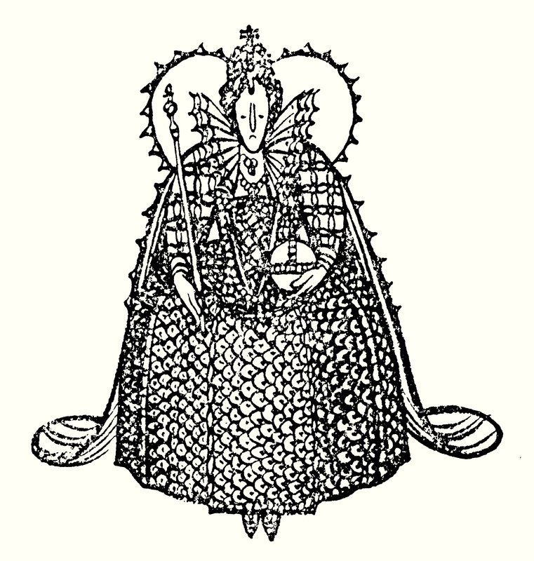 Koningin Elizabeth I (litho) door Thomas Derrick