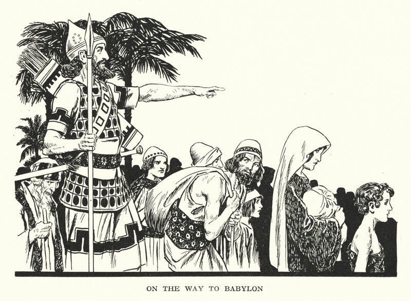 Op weg naar Babylon (litho) door Thomas Heath Robinson