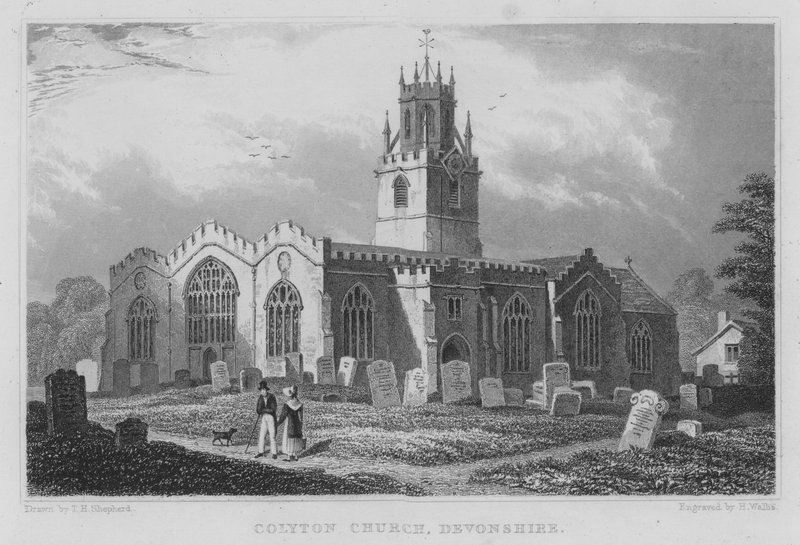 Colyton Kerk, Devonshire door Thomas Hosmer (after) Shepherd