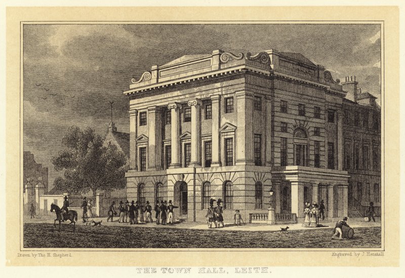 Het Stadhuis, Leith door Thomas Hosmer (after) Shepherd