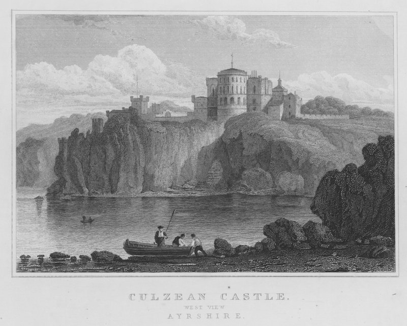 Culzean Castle, Westaanzicht, Ayrshire door Thomas Hosmer Shepherd
