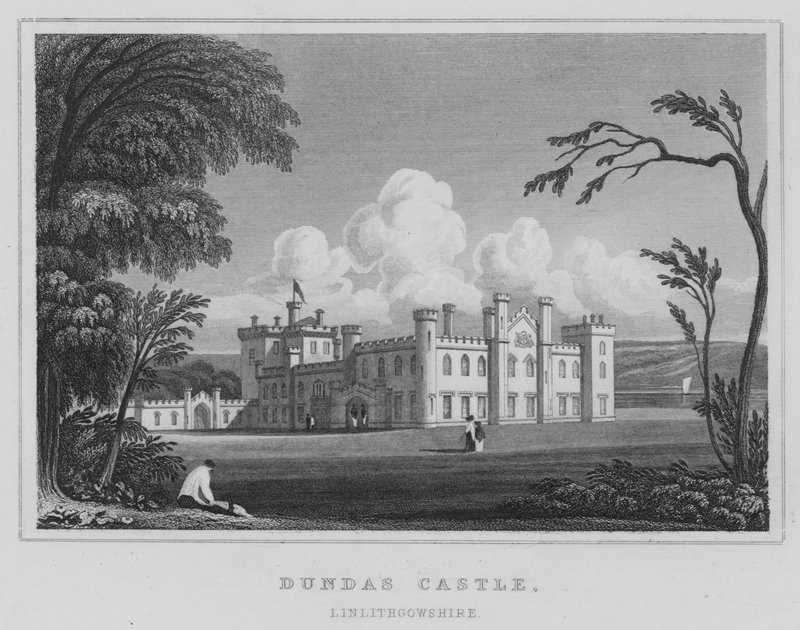Dundas Kasteel, Linlithgowshire door Thomas Hosmer Shepherd