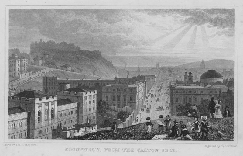 Edinburgh, vanaf Calton Hill door Thomas Hosmer Shepherd