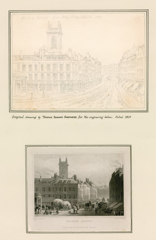 Holborn Bridge, Londen door Thomas Hosmer Shepherd