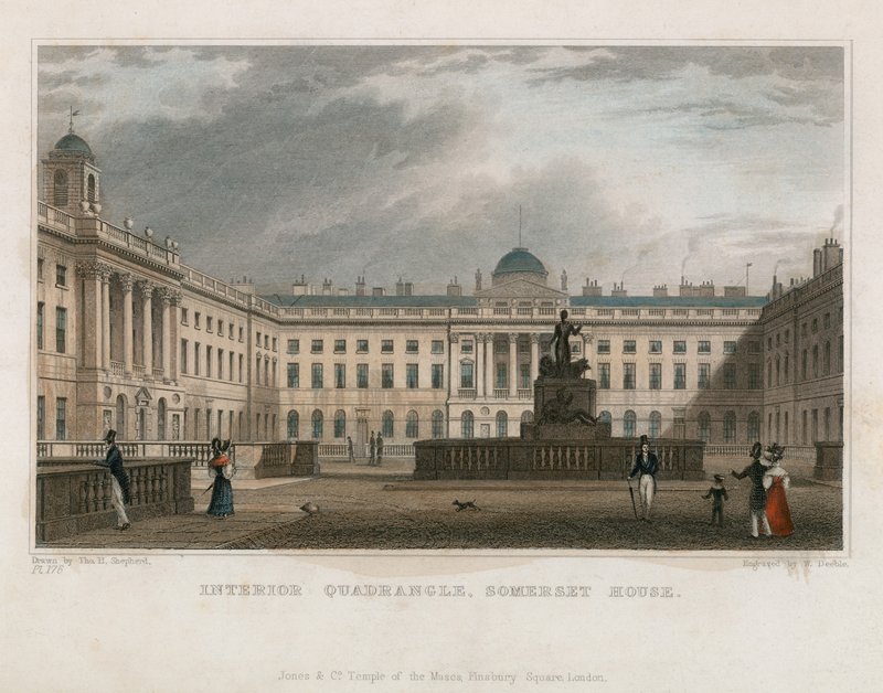 Binnenkwadrant, Somerset House door Thomas Hosmer Shepherd