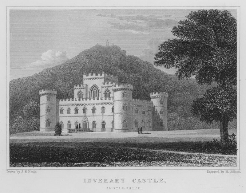 Inverary Kasteel, Argyleshire door Thomas Hosmer Shepherd