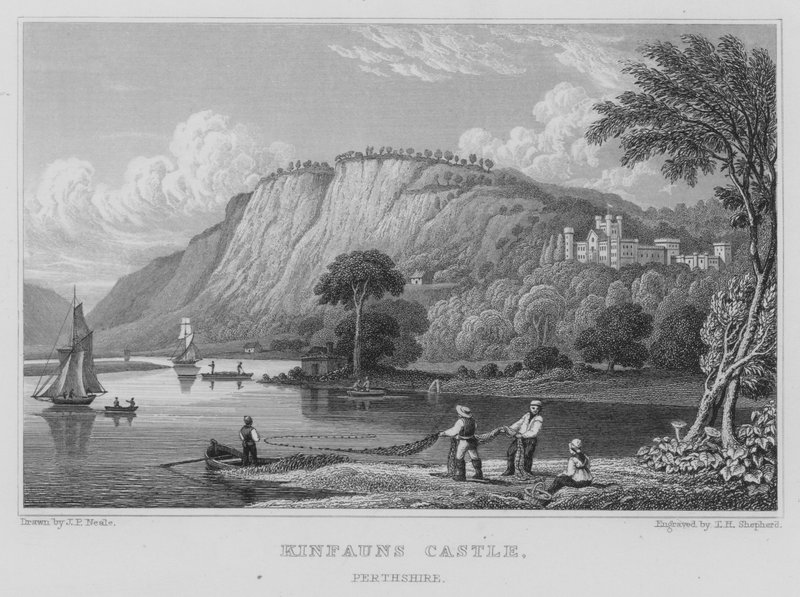 Kinfauns Castle, Perthshire door Thomas Hosmer Shepherd