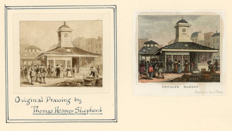 Newgate-markt door Thomas Hosmer Shepherd