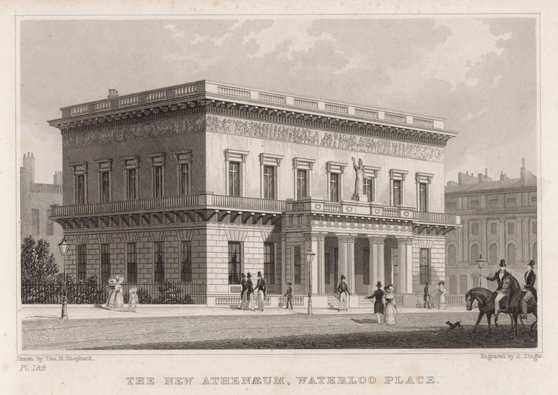 Het Nieuwe Athenaeum, Waterloo Place, Londen door Thomas Hosmer Shepherd