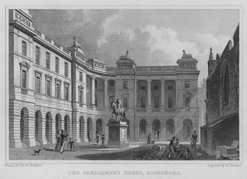 Het Parlementshuis, Edinburgh door Thomas Hosmer Shepherd