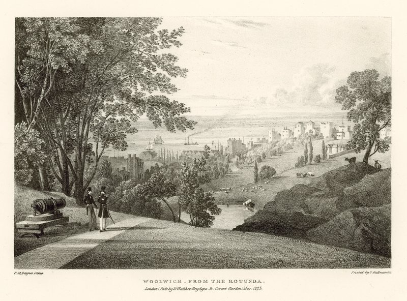 Woolwich vanaf de Rotunda, Londen door Thomas Mann Baynes