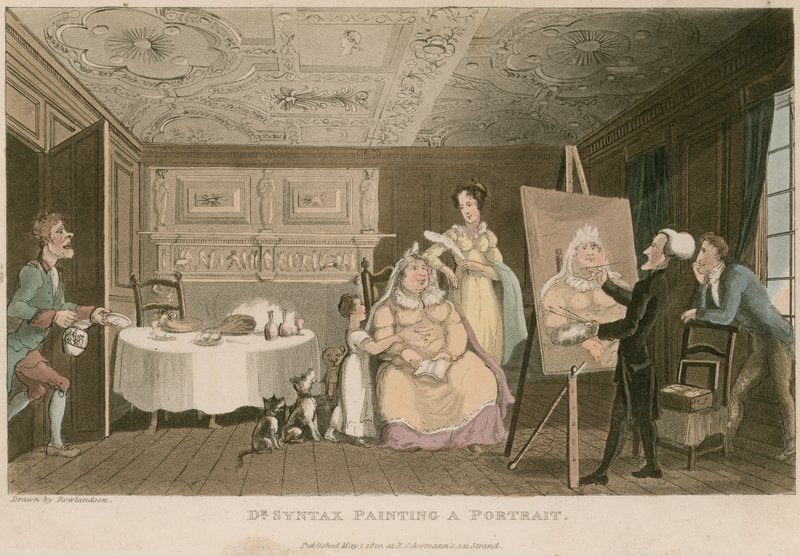 Dr Syntax schildert een portret door Thomas Rowlandson