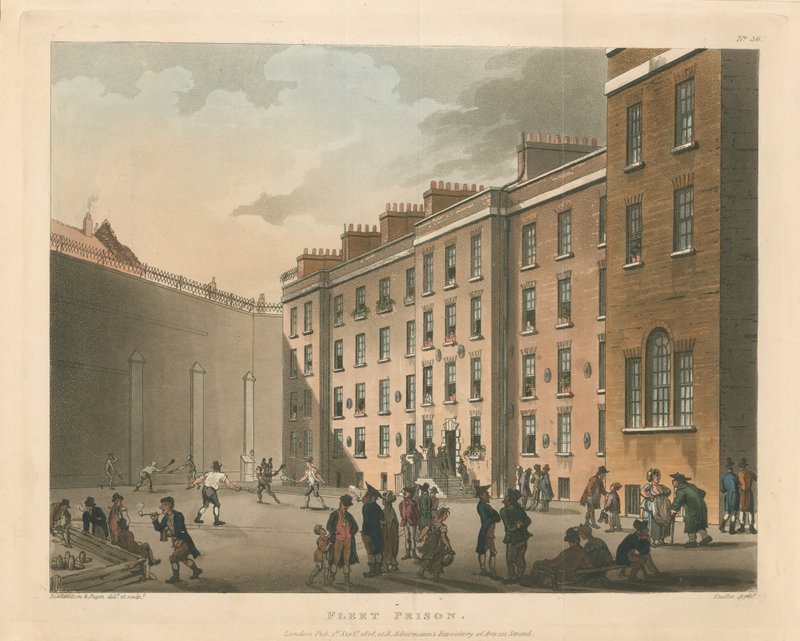 Fleet Gevangenis, 1808 door Thomas Rowlandson