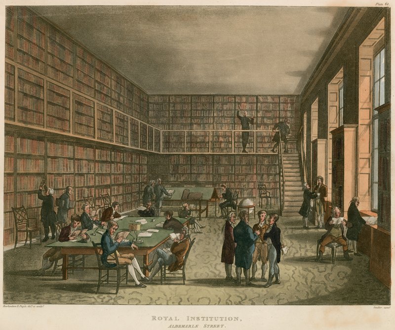 Royal Institution, Albemarle Street, Londen door Thomas Rowlandson