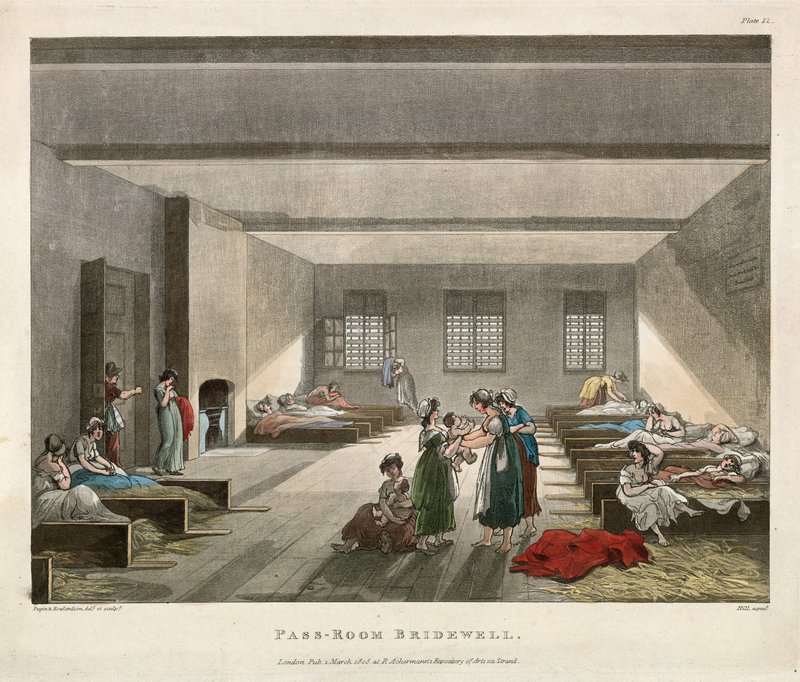De Pass-kamer Bridewell Gevangenis door Thomas Rowlandson