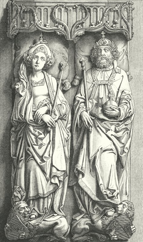 Graf van Hendrik II, Heilige Roomse Keizer, en Cunigunde van Luxemburg, Bamberg Kathedraal, Duitsland door Tilman Riemenschneider