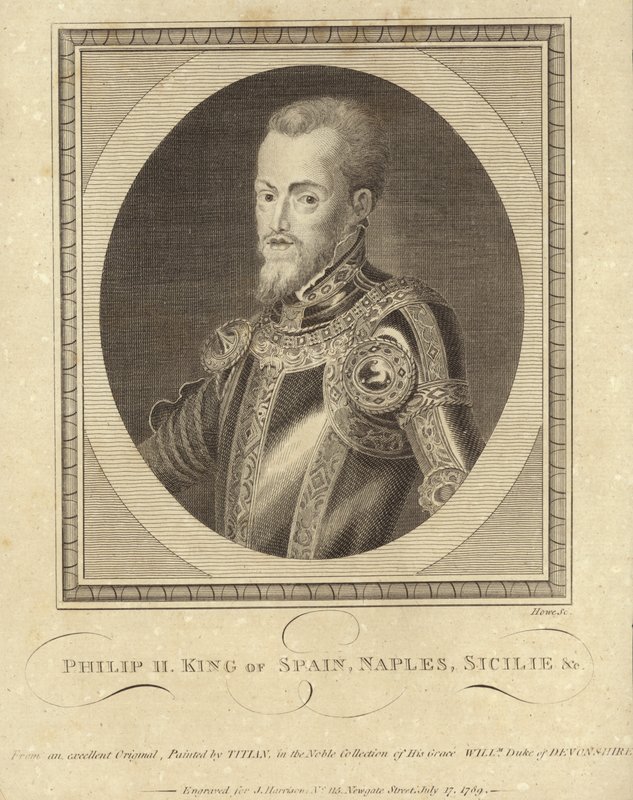 Koning Filips II van Spanje door Tiziano Vecelli