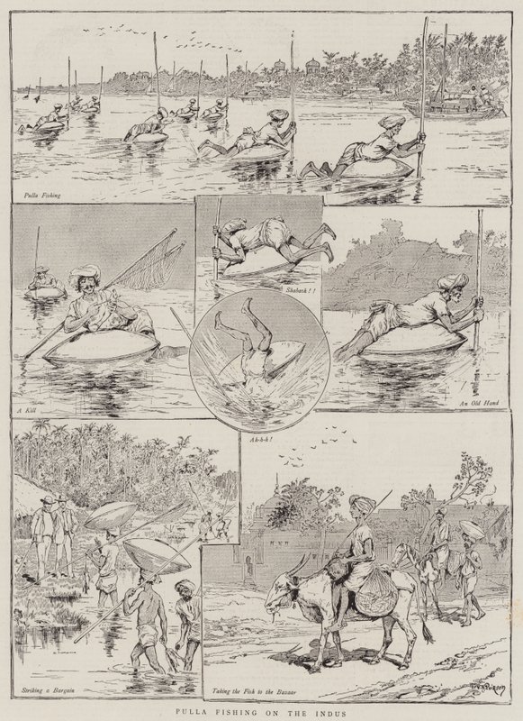 Pulla vissen op de Indus door Victor Armand Poirson