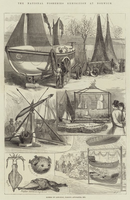 De Nationale Visserijtentoonstelling in Norwich door Walter Paget